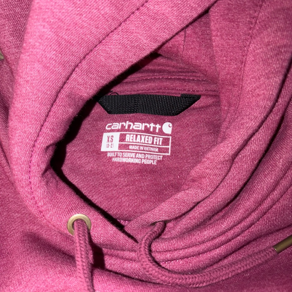 Carhartt Plum/Purple Logo Hooded Sweatshirt - Picture 3 of 3